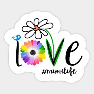 Woman Mom Love Mimi life #mimilife Heart Floral Gift Sticker